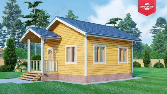 Одноэтажный дом из бруса ДБ №154