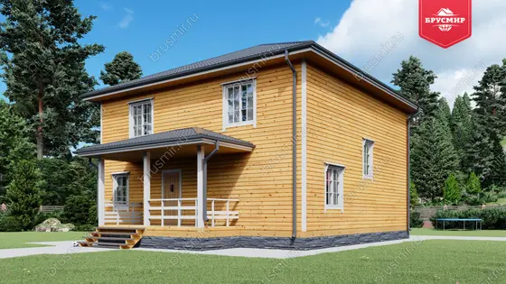 Двухэтажный дом из бруса ДБ №38