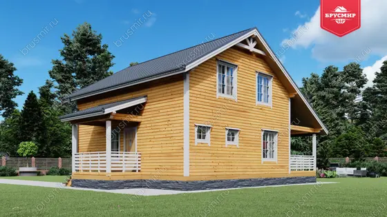 Полутораэтажный дом из бруса ДБ №3 - фото 3