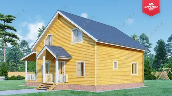 Полутораэтажный дом из бруса ДБ №49 - фото 2
