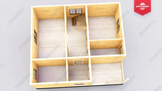 Проект дома из бруса ДБ №194, 76.8м², 1 эт. + манс., 5 комн. - фото 5