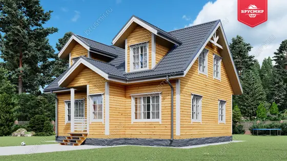 Дом из бруса с мансардой ДБ №78