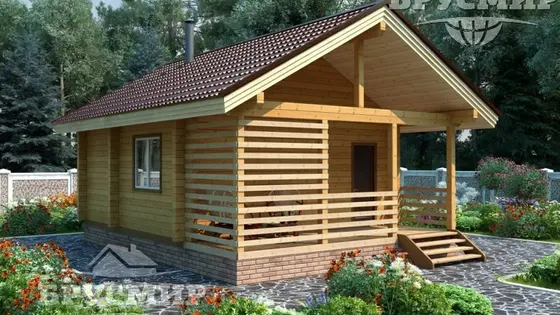 Проект бани из бруса 6х8м №12 - фото 2