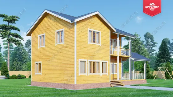 Двухэтажный дом из бруса ДБ №167 - фото 4