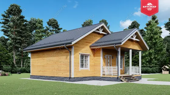 Одноэтажный дом из бруса ДБ №124 - фото 4