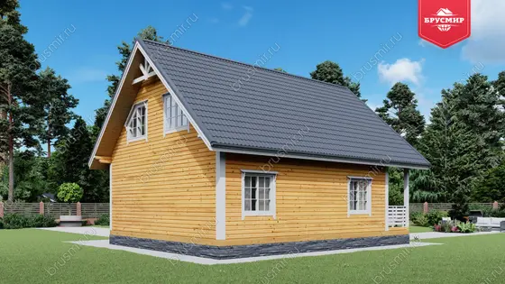 Дом из бруса мансардой ДБ №61 - фото 3