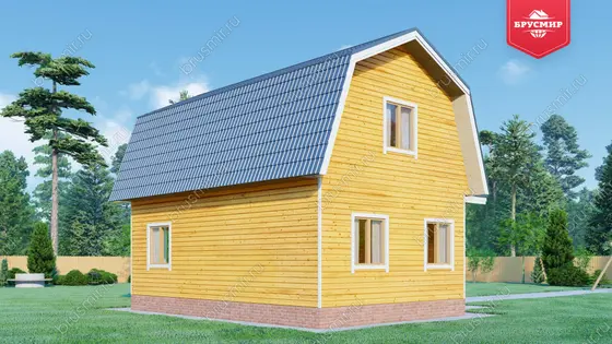 Дом из бруса с мансардой ДБ №66 - фото 4