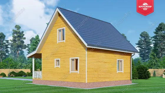 Дом из бруса с мансардой ДБ №118 - фото 2