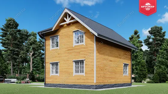 Полутораэтажный дом из бруса ДБ №16 - фото 2