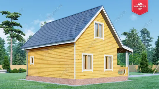 Дом из бруса с мансардой ДБ №85 - фото 4