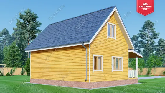 Дом из бруса с мансардой ДБ №122 - фото 3