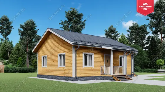 Проект дома из бруса ДБ №196, 65м², 1 эт. - фото 4