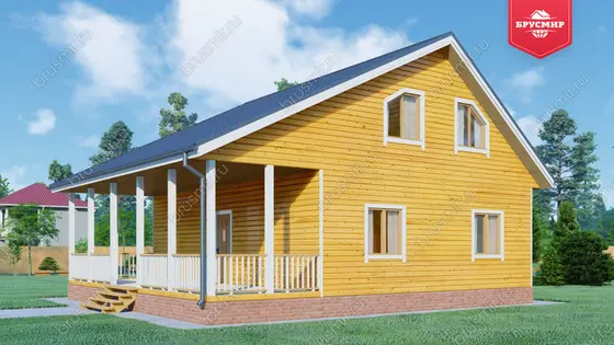 Дом из бруса с мансардой ДБ №83 - фото 2