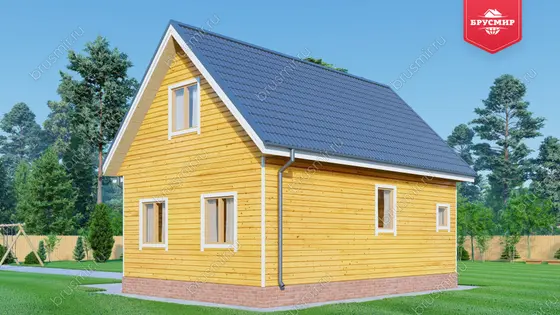 Дом из бруса с мансардой ДБ №123 - фото 3