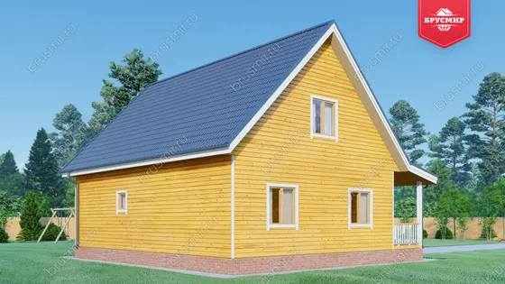 Дом из бруса с мансардой ДБ №75 - фото 3