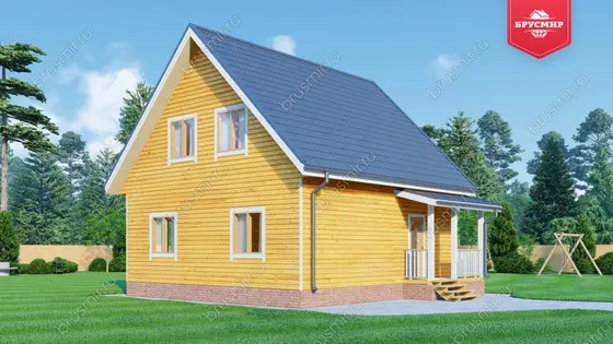 Дом из бруса с мансардой ДБ №129 - фото 4