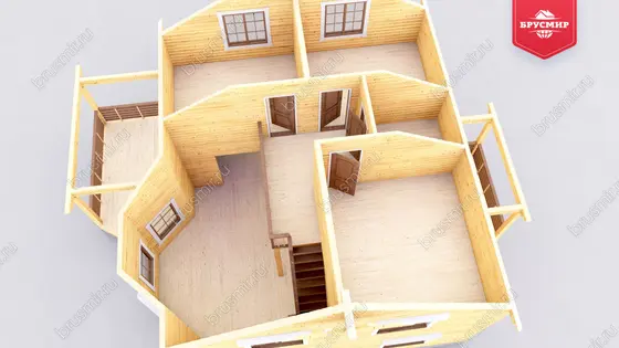 Полутораэтажный дом из бруса ДБ №3 - фото 6