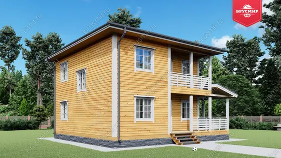 Двухэтажный дом из бруса ДБ №36 - фото 4