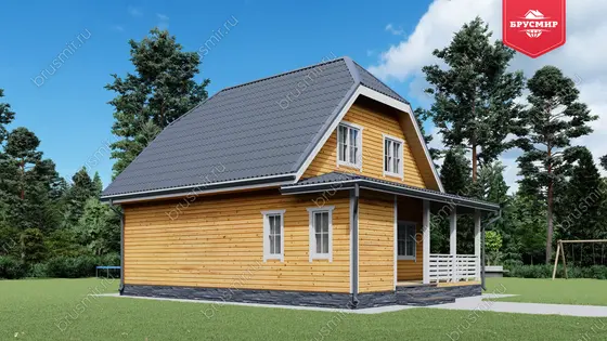 Проект дома из бруса ДБ №192, 103.2м², 1 эт. + манс., 5 комн. - фото 4