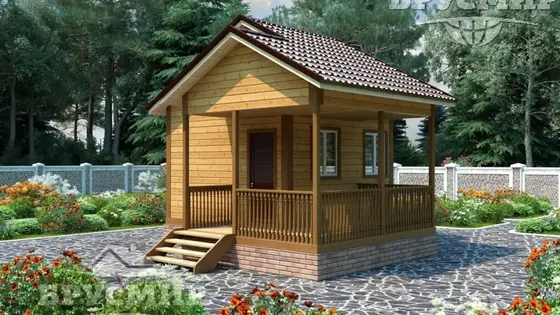 Проект бани из бруса 5,5х6м №6