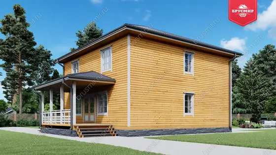 Двухэтажный дом из бруса ДБ №38 - фото 3