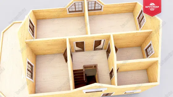 Полутораэтажный дом из бруса ДБ №80 - фото 6