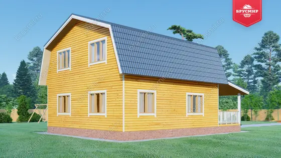 Дом из бруса с мансардой ДБ №54 - фото 3