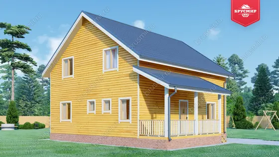 Полутораэтажный дом из бруса ДБ №144 - фото 4