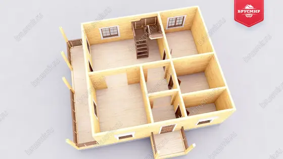 Дом из бруса мансардой ДБ №61 - фото 5