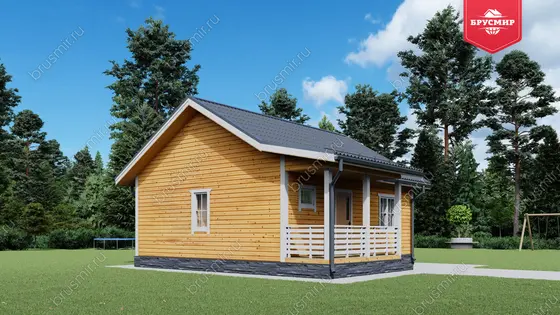 Проект дома из бруса ДБ №195, 49.6м², 1 эт., 2 комн. - фото 4