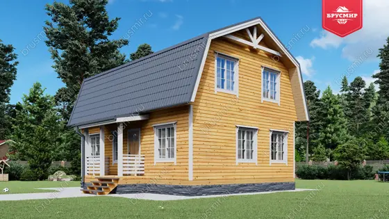 Дом из бруса с мансардой ДБ №29