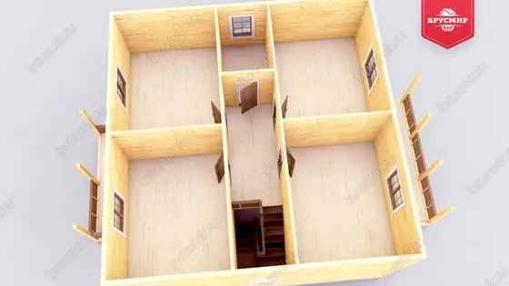 Двухэтажный дом из бруса ДБ №38 - фото 6