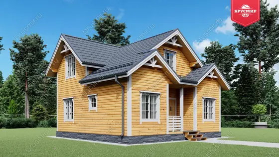 Полутораэтажный дом из бруса ДБ №92 - фото 4