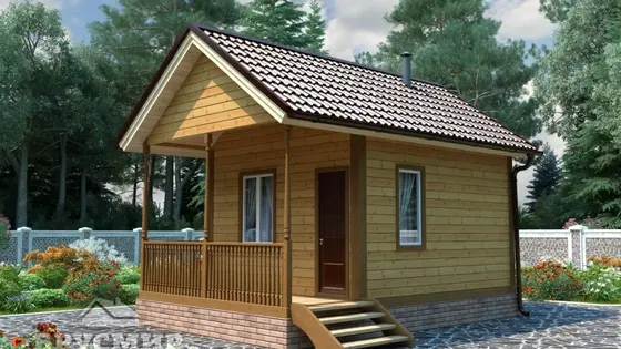 Проект бани из бруса 6х4м №4