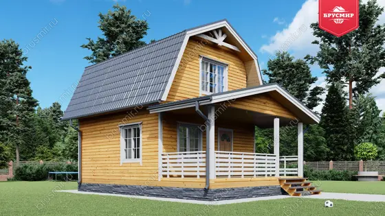 Дом из бруса мансардой ДБ №62 - фото 4