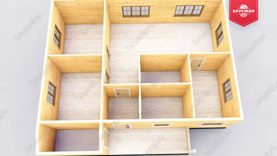 Проект дома из бруса ДБ №182, 74.8м², 1 эт., 4 комн. - фото 5