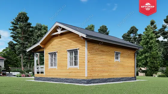 Одноэтажный дом из бруса ДБ №64 - фото 2