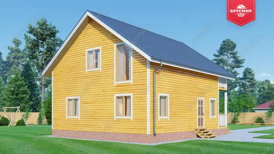 Полутораэтажный дом из бруса ДБ №87 - фото 3