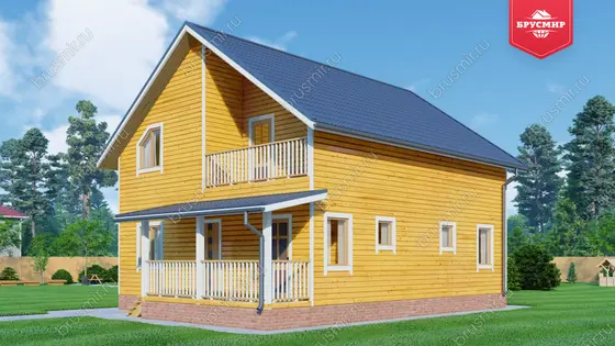 Полутораэтажный дом из бруса ДБ №170 - фото 2