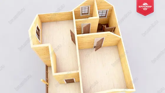 Полутораэтажный дом из бруса ДБ №15 - фото 6