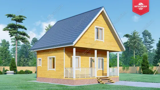 Дом из бруса с мансардой ДБ №5 - фото 4