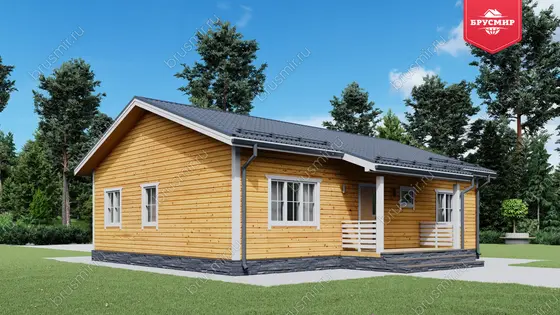 Проект дома из бруса ДБ №179, 98.1м², 1 эт., 4 комн. - фото 4