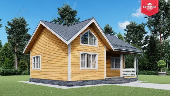 Проект дома из бруса ДБ №177, 48.4м², 1 эт., 3 комн. - фото 4