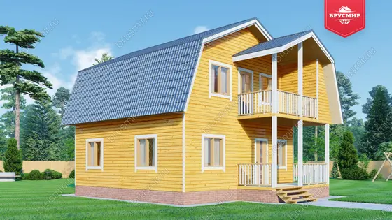 Дом из бруса с мансардой ДБ №111