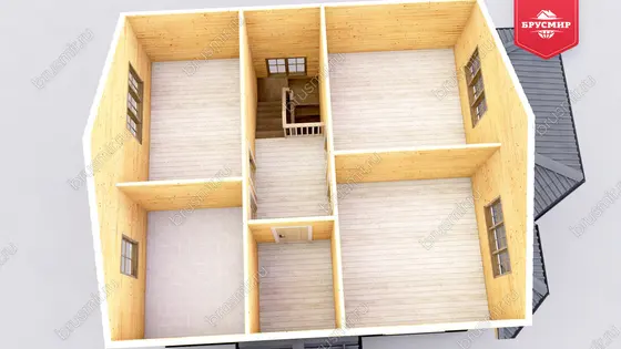 Проект дома из бруса ДБ №181, 127.2м², 2 эт., 5 комн. - фото 6