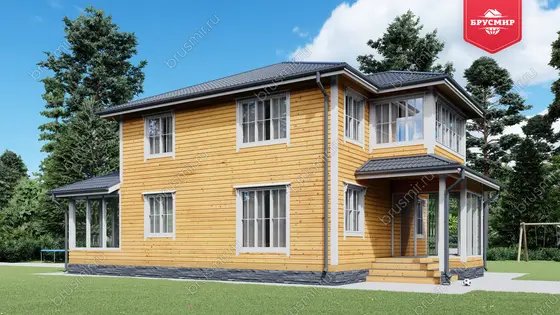 Проект дома из бруса ДБ №197, 146м², 2 эт. - фото 4