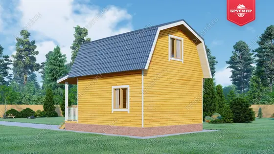 Дом из бруса с мансардой ДБ №27 - фото 2