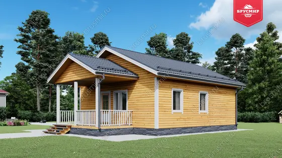 Проект дома из бруса ДБ №196, 65м², 1 эт. - фото 2