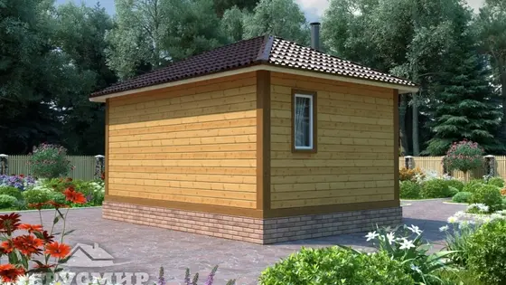 Проект бани из бруса 6х4м №1 - фото 3