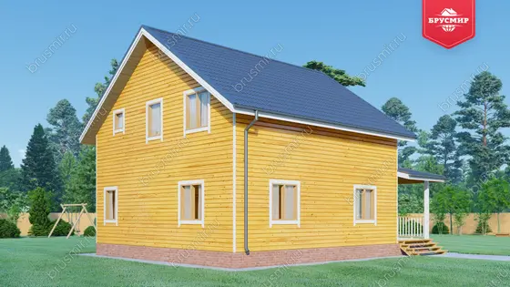 Полутораэтажный дом из бруса ДБ №43 - фото 4